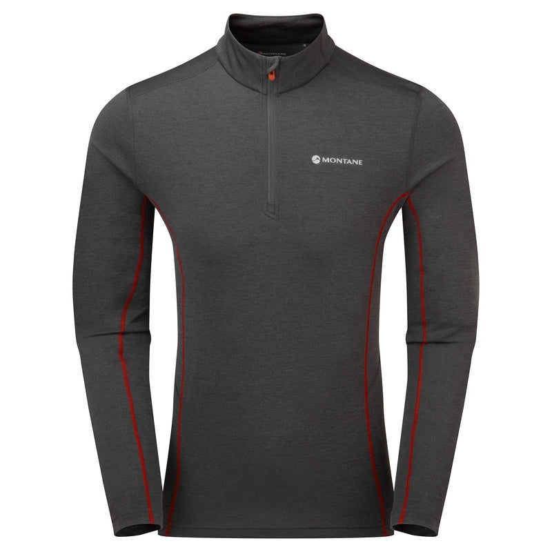 Montane Dart Zip Neck T-Shirt Herre Mørkegrå | 1865029-CO