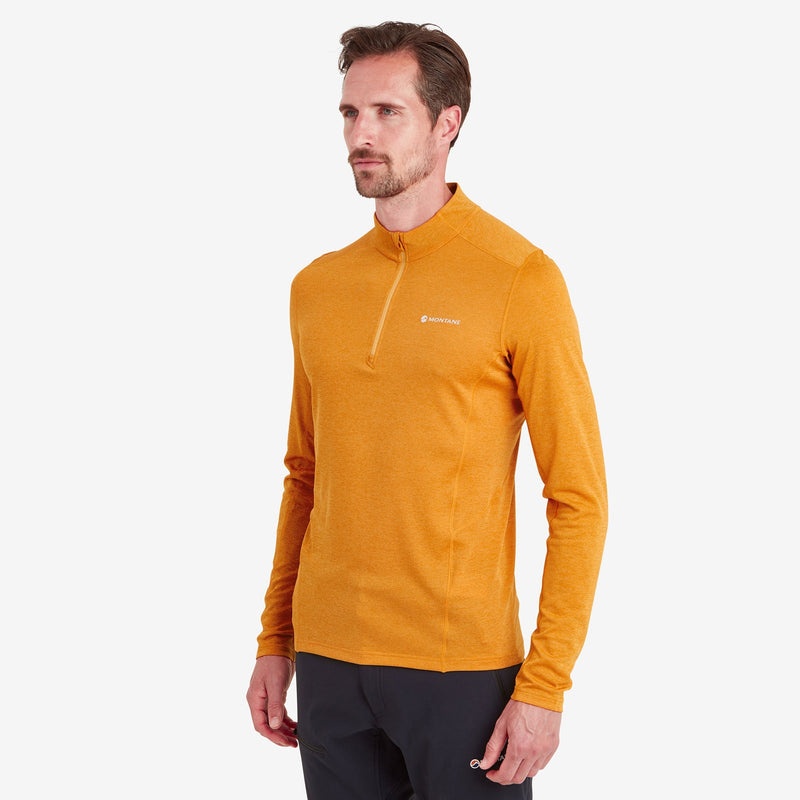 Montane Dart Zip Neck T-Shirt Herre Orange | 0928675-UW