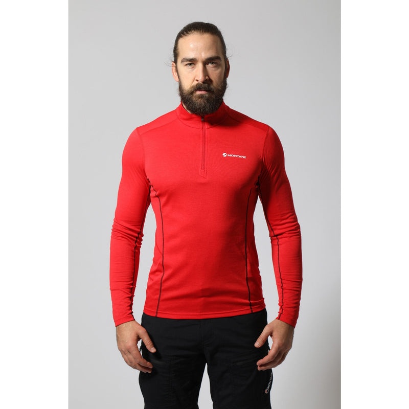 Montane Dart Zip Neck T-Shirt Herre Rød | 1538297-PV