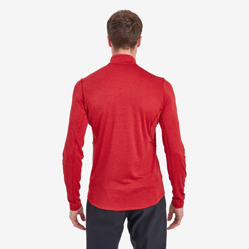 Montane Dart Zip Neck T-Shirt Herre Rød | 8906274-CR