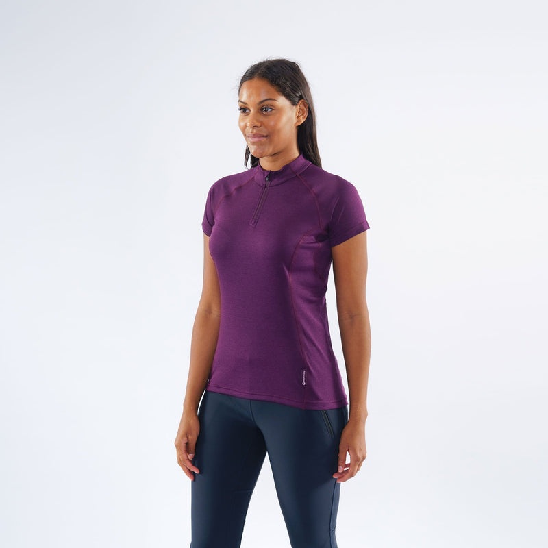 Montane Dart Zip T-Shirt Dame Lilla | 9052687-MZ