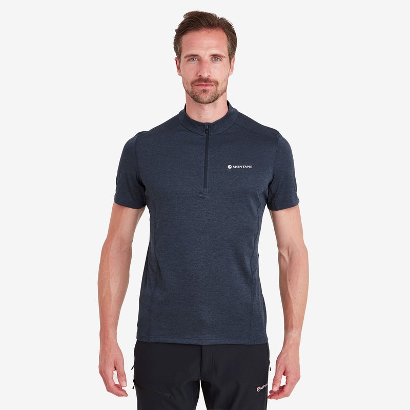 Montane Dart Zip T-Shirt Herre Mørkeblå | 5918276-XL