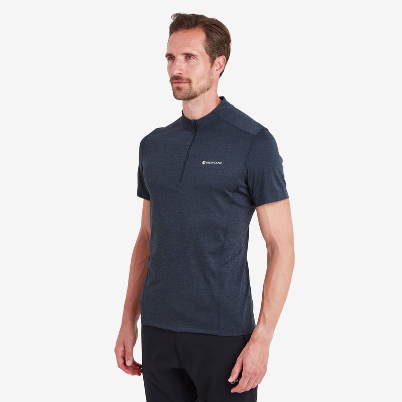 Montane Dart Zip T-Shirt Herre Mørkeblå | 5918276-XL