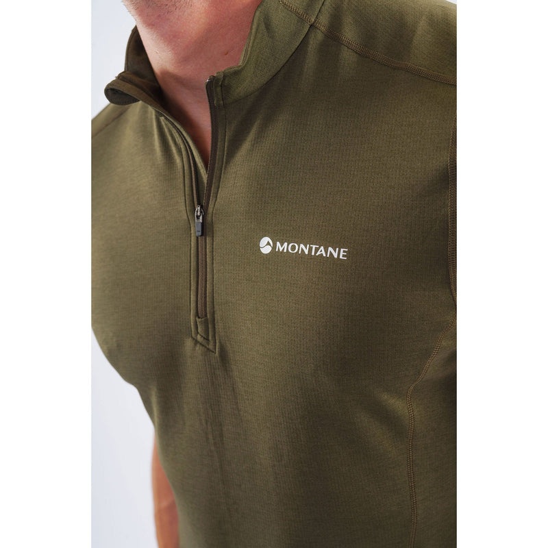 Montane Dart Zip T-Shirt Herre Mørkegrøn | 3894267-EL