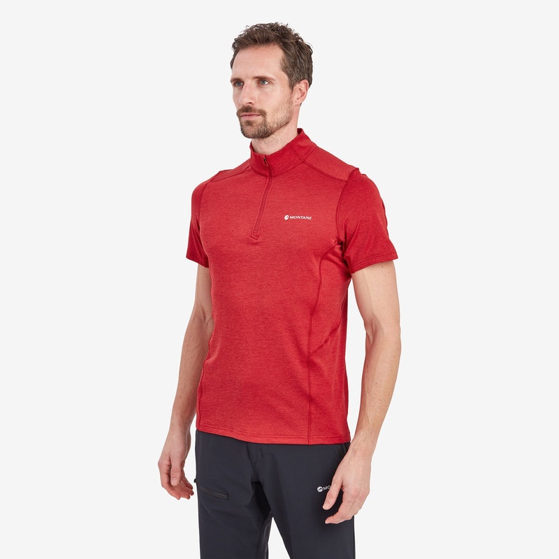 Montane Dart Zip T-Shirt Herre Rød | 9856240-HM