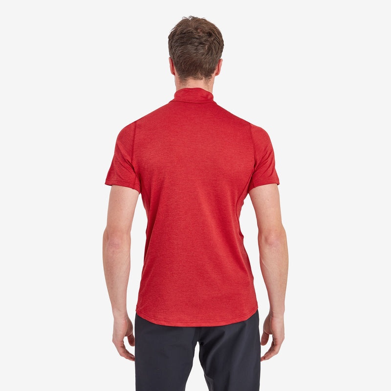 Montane Dart Zip T-Shirt Herre Rød | 9856240-HM