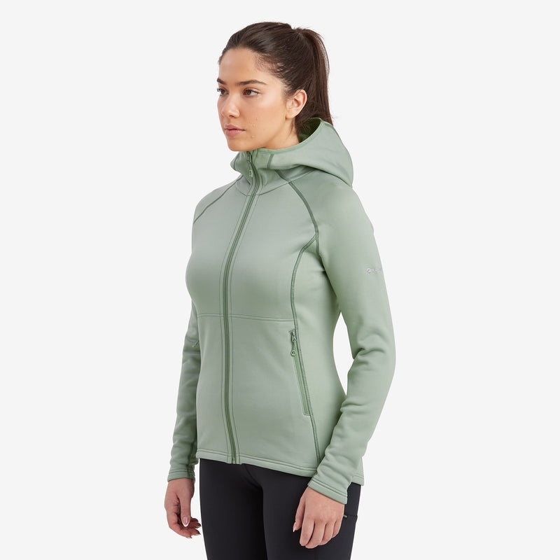 Montane Fury Hætte Fleece Jakker Dame Grøn | 5306198-RP