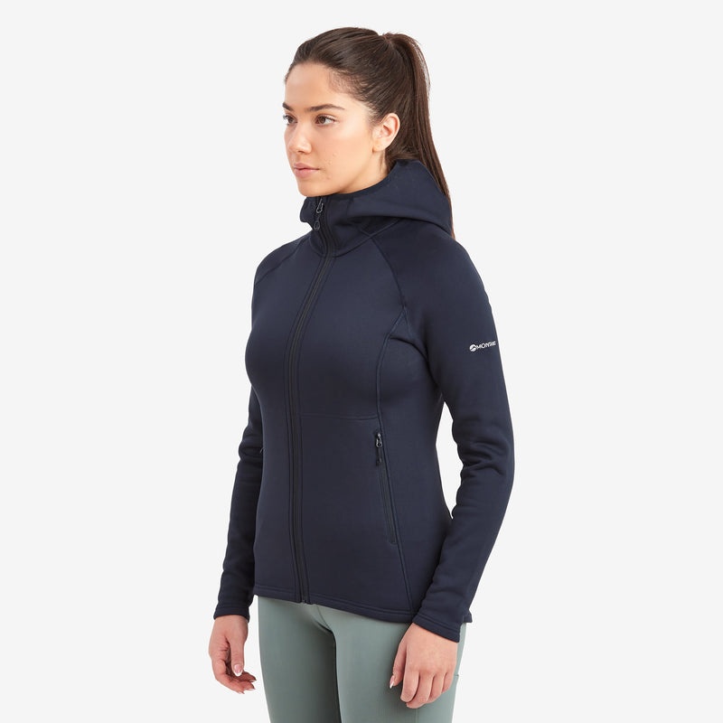 Montane Fury Hætte Fleece Jakker Dame Mørkeblå | 5974628-WY