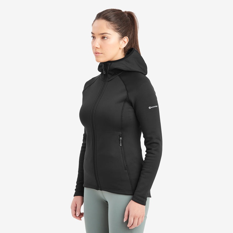 Montane Fury Hætte Fleece Jakker Dame Sort | 0986413-IP