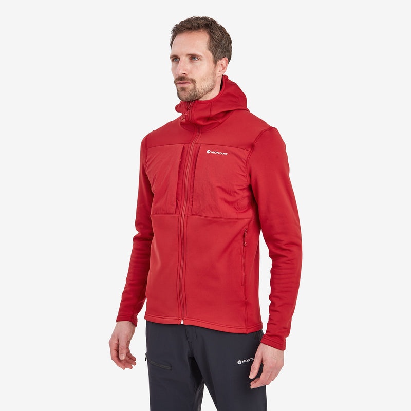 Montane Fury XT Hætte Fleece Jakker Herre Rød | 8264051-NI