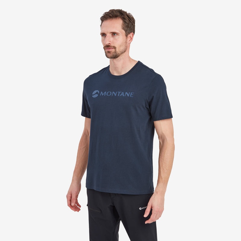 Montane Mono Logo T-Shirt Herre Blå | 0168745-DV