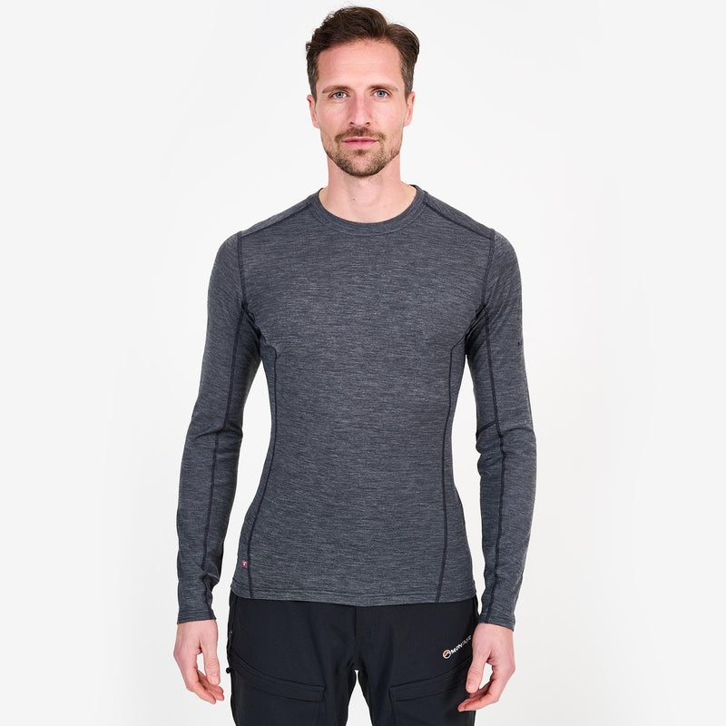 Montane Primino 140 Long Sleeve T-Shirt Herre Sort | 9108725-CX