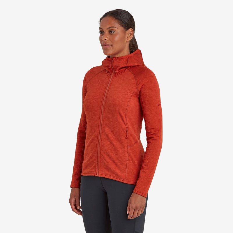 Montane Protium Hætte Fleece Jakker Dame Rød | 1832095-LF