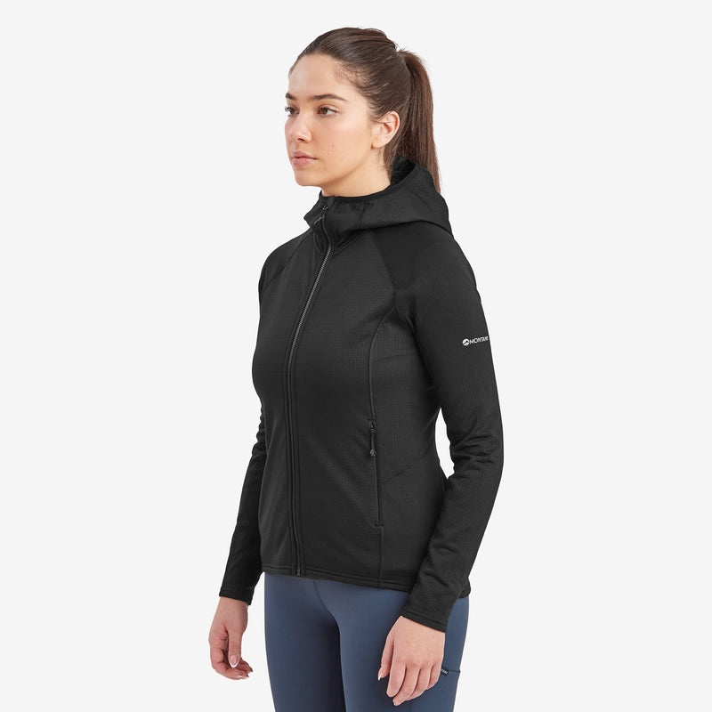 Montane Protium Hætte Fleece Jakker Dame Sort | 2971648-VH