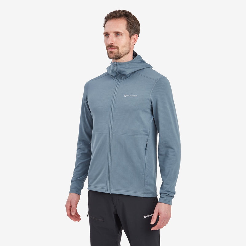 Montane Protium Hætte Fleece Jakker Herre Grå Blå | 3158740-NL