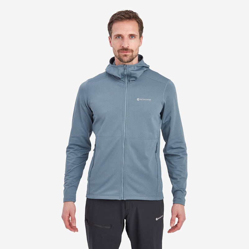 Montane Protium Hætte Fleece Jakker Herre Grå Blå | 9806573-FA