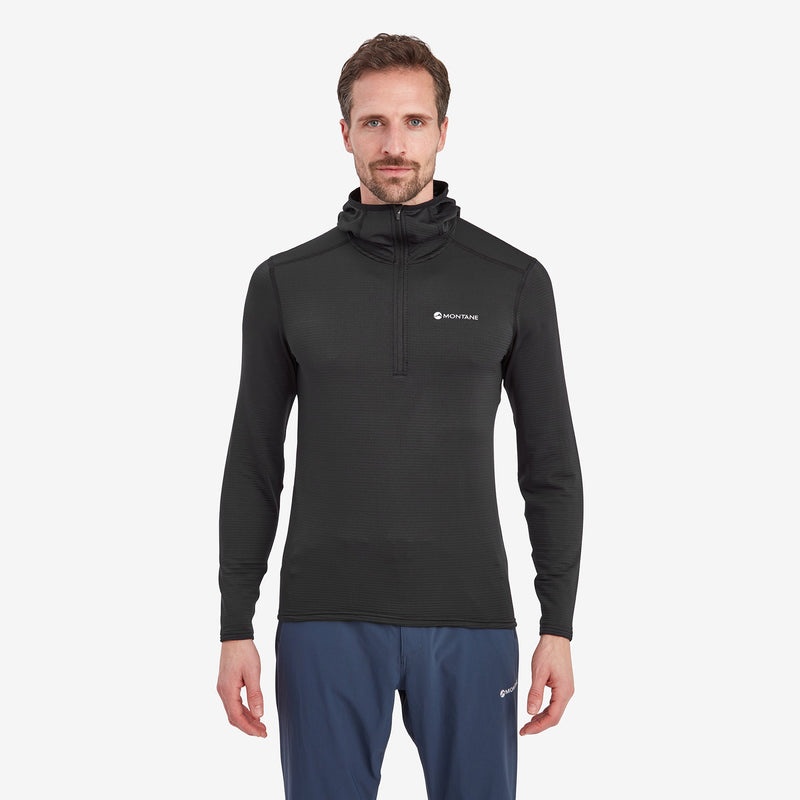 Montane Protium Lite Pull On Fleece Hættetrøje Herre Sort | 9475382-DP