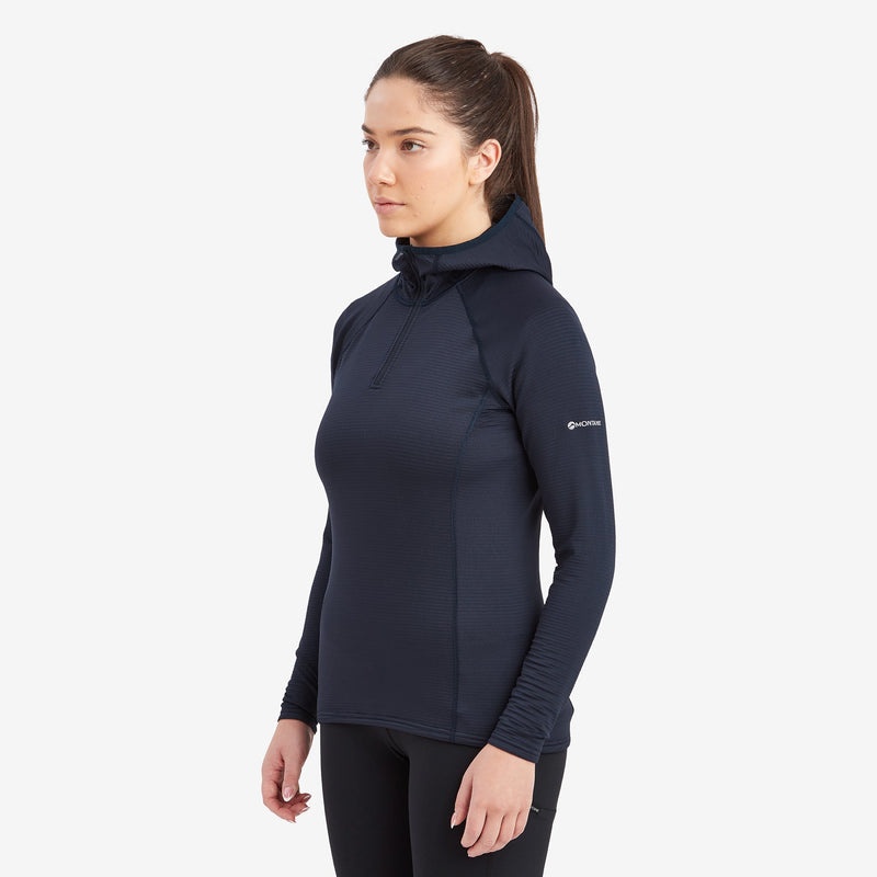 Montane Protium Lite Pull On Fleece Hættetrøje Dame Mørkeblå | 1506834-FR