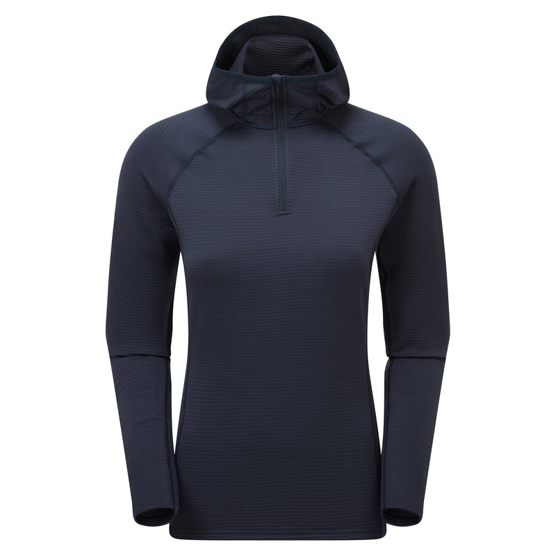 Montane Protium Lite Pull On Fleece Hættetrøje Dame Mørkeblå | 1506834-FR