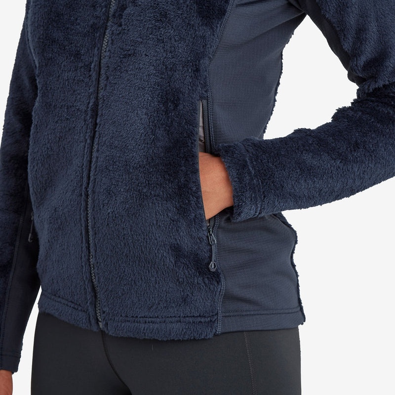 Montane Protium XPD Hætte Fleece Jakker Dame Mørkeblå | 4267503-WN