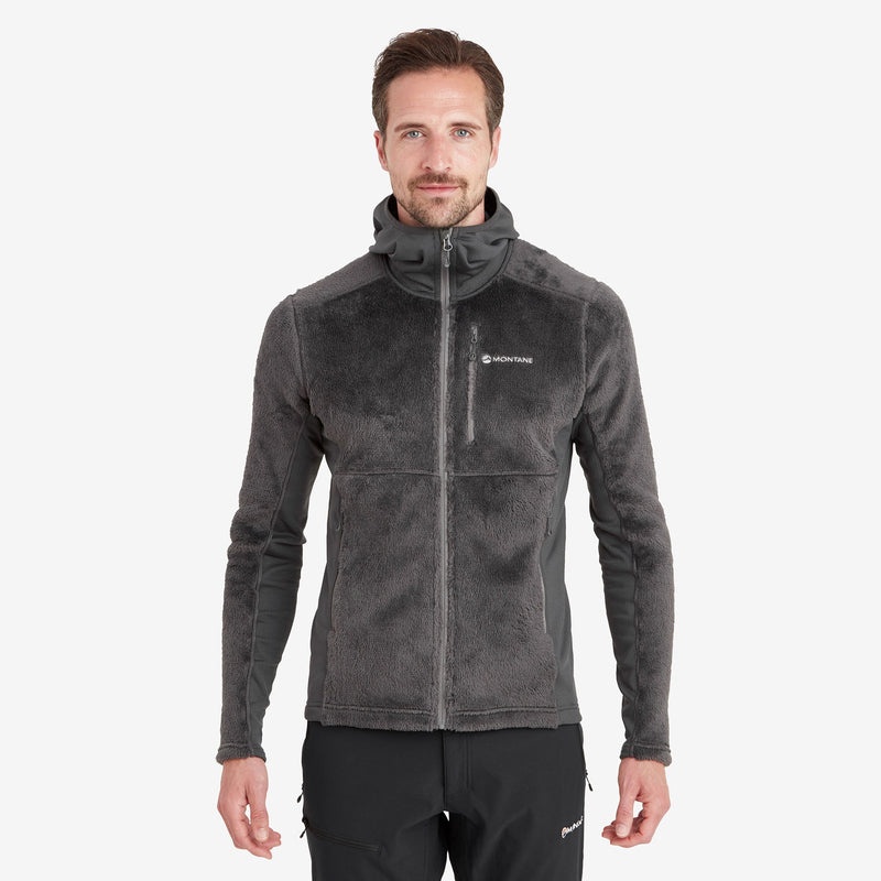 Montane Protium XPD Hætte Fleece Jakker Herre Mørkegrå | 6492378-EK