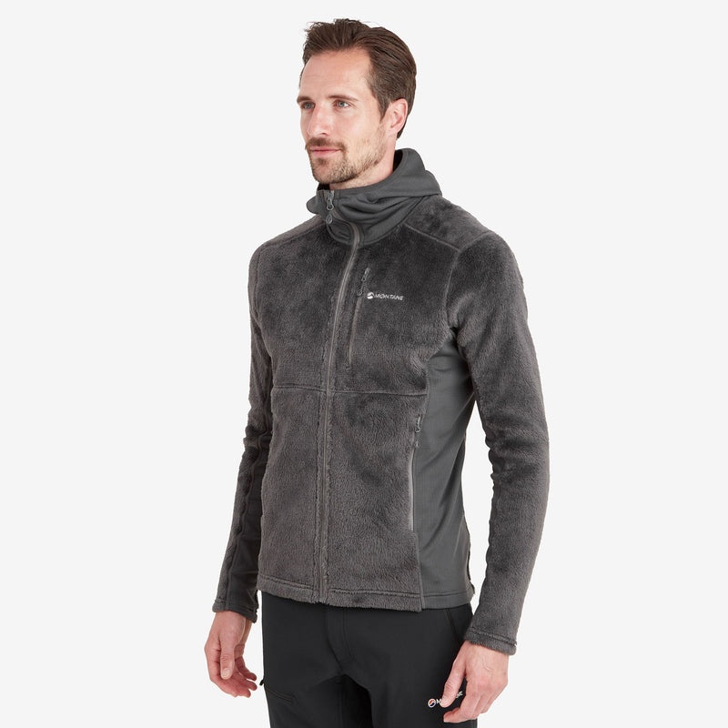 Montane Protium XPD Hætte Fleece Jakker Herre Mørkegrå | 6492378-EK